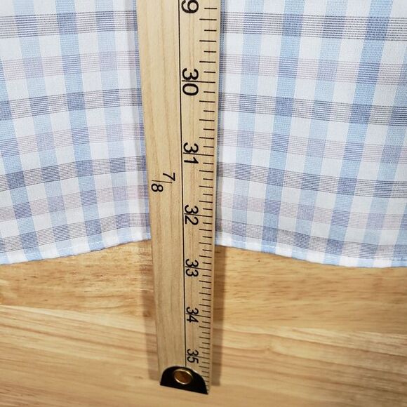 Joseph Abboud Non-Iron Dress Shirt 17.5/34/35 Blue Plaid Egyptian Cotton XL - Picture 8 of 8